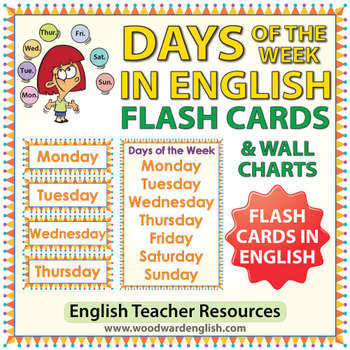 Preview of English Days of the Week - Flash Cards / Charts