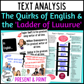 Preview of English - Discuss Debate Evaluate - Text Analysis - Critical Literary Thinking