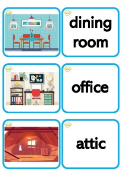 Rooms of the house flashcards - ESL worksheet by redcamarocruiser