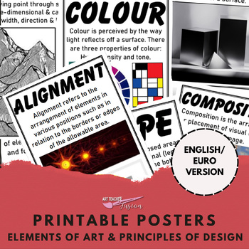 English Euro Version Of Elements Of Art & Principles Of Design Posters!