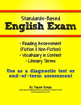 Preview of Common Core English Exam Reading and Vocabulary Assessment
