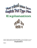 English Explanation Text Type unit plan for a whole term