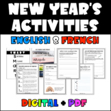 English & French New Year Activities Bundle | 2024 Resolut