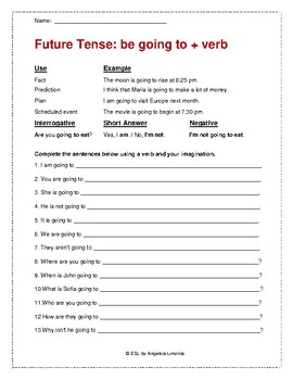 english future tense worksheets by esl by angelica