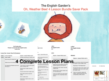 Preview of English Garden Oh, Weather Bee! Lesson Plan Bundle
