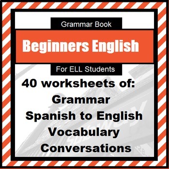 Preview of English Grammar Book for ESL learner level 1: Spanish translation of vocabulary