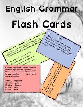 English Grammar Flash Cards By Mo Don | TPT