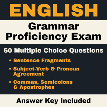 Preview of English | Grammar Proficiency Exam: Test Preparation - Multiple Choice Questions