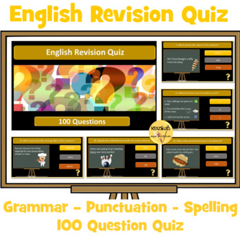 Preview of English - Grammar, Punctuation, Spelling Quiz