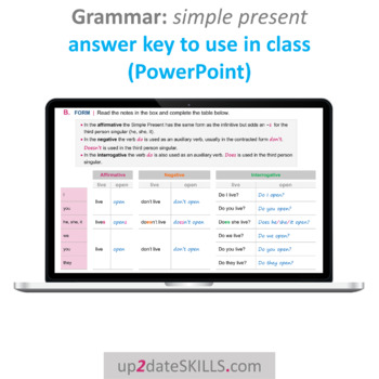 English Grammar SIMPLE PRESENT Regular Verbs Worksheet + PowerPoint ...