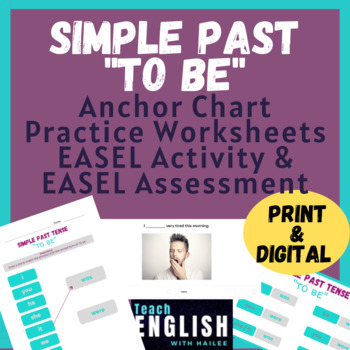Preview of English Grammar Worksheets: WAS or WERE | CEFR A1 | Print & Digital Versions