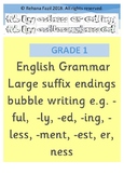 English Grammar suffix endings Grade 1
