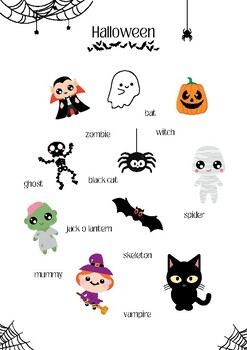 Preview of English Halloween Worksheet Bundle