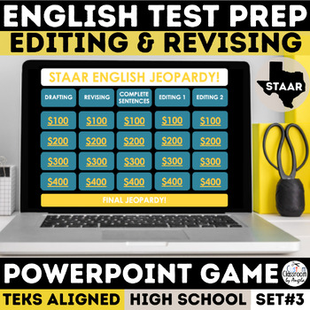 Preview of English I & II Revising & Editing PowerPoint Jeopardy Game | STAAR Test Prep