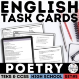 Elements of Poetry Analysis Worksheets & Task Cards STAAR 