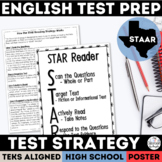 English I & II STAAR Reading Test Strategy Poster | FREE