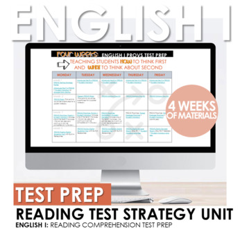 Preview of English I Reading Test Prep Strategy: Four Week Unit