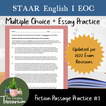 Preview of English I STAAR EOC Expository Essay and Fiction Passage Practice #1