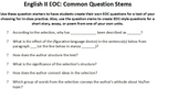 English II EOC: Common Question Stems