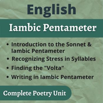Preview of English | Iambic Pentameter Poetry Unit