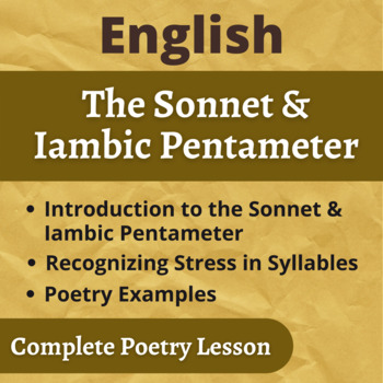 Preview of English | Introduction to the Sonnet & Iambic Pentameter (Complete Lesson)