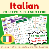 MEGA BUNDLE English Italian posters and flashcards