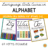 English Language Arts Alphabet Posters Cursive |ABC Vocabu