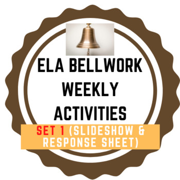 Preview of English / Language Arts Bell Work Activities - SET 1