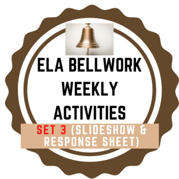 Preview of English / Language Arts Bell Work Activities - SET 3
