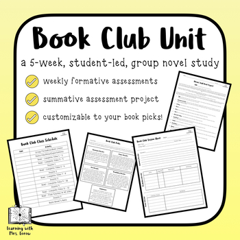 Preview of Book Club Unit: A 5-week Student-Led Group Novel Study
