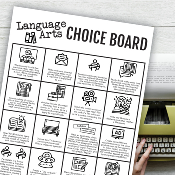 Preview of English Language Arts Choice Board: Project-Based Independent Learning