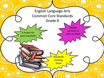 Preview of English Language Arts Common Core Grade 8 with Tracking