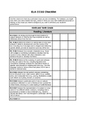 English Language Arts Common Core Standards Checklist (gra