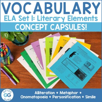 Preview of Vocabulary Concept Capsules Set 1: Literary Elements English Language Arts