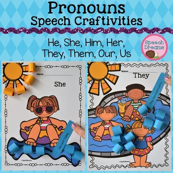 Preview of Pronouns Speech Therapy Craft: Preschool Language Activities