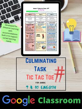 Preview of English / Language Arts Culminating Task Tic Tac Toe for Google Classroom