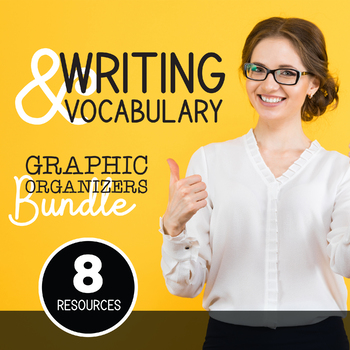 Preview of English Language Arts Graphic Organizers Bundle: Writing and Vocabulary