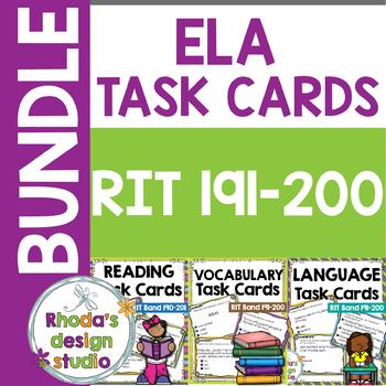 Preview of English Language Arts Reading Task Cards 191-200 Spiral Review and NWEA Practice