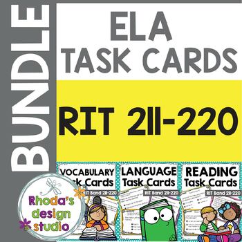 Preview of English Language Arts Reading Task Cards 211-220 Spiral Review and NWEA Practice