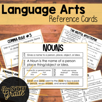 Preview of English Language Arts Reference | Flash Cards | Grammar & Writing