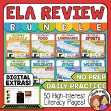English Language Arts Review - ELA Spiral Review Reading Morning Work + Digital