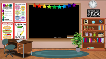Preview of English Language Arts or Writing Essays Virtual Classroom Background