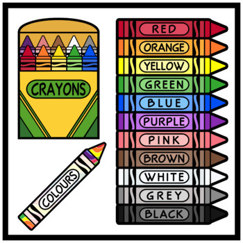 Crayons and Colors in ENGLISH Printables (Over 200 Images) TPT
