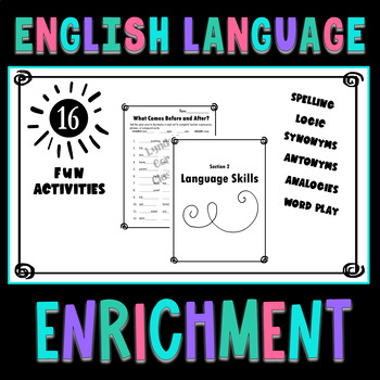 Preview of ELA Enrichment Activities | NO PREP | Upper Elementary and Middle Grades