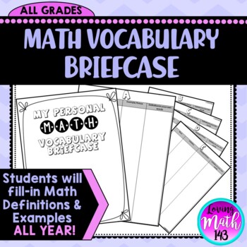 Preview of Math Vocabulary Blank Dictionary - Add new words ALL YEAR!