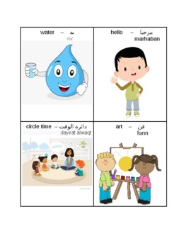 Preview of English Language Learners --English to Arabic flashcards