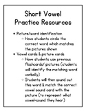 English Language Learners Short Vowel Sound Practice Resources