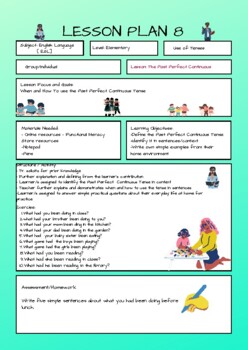 Preview of English Language Lesson Plan 8 - The Past Perfect Continuous Tense