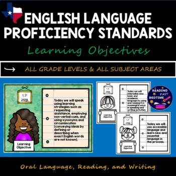 Preview of English Language Proficiency Standards ELPS Posters for Objectives Focus Wall