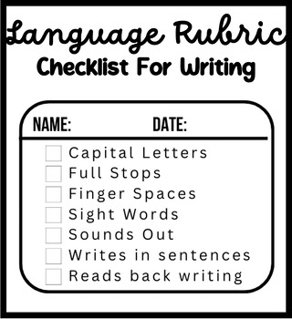 Preview of English/Literacy/Language Writing Rubric Check List